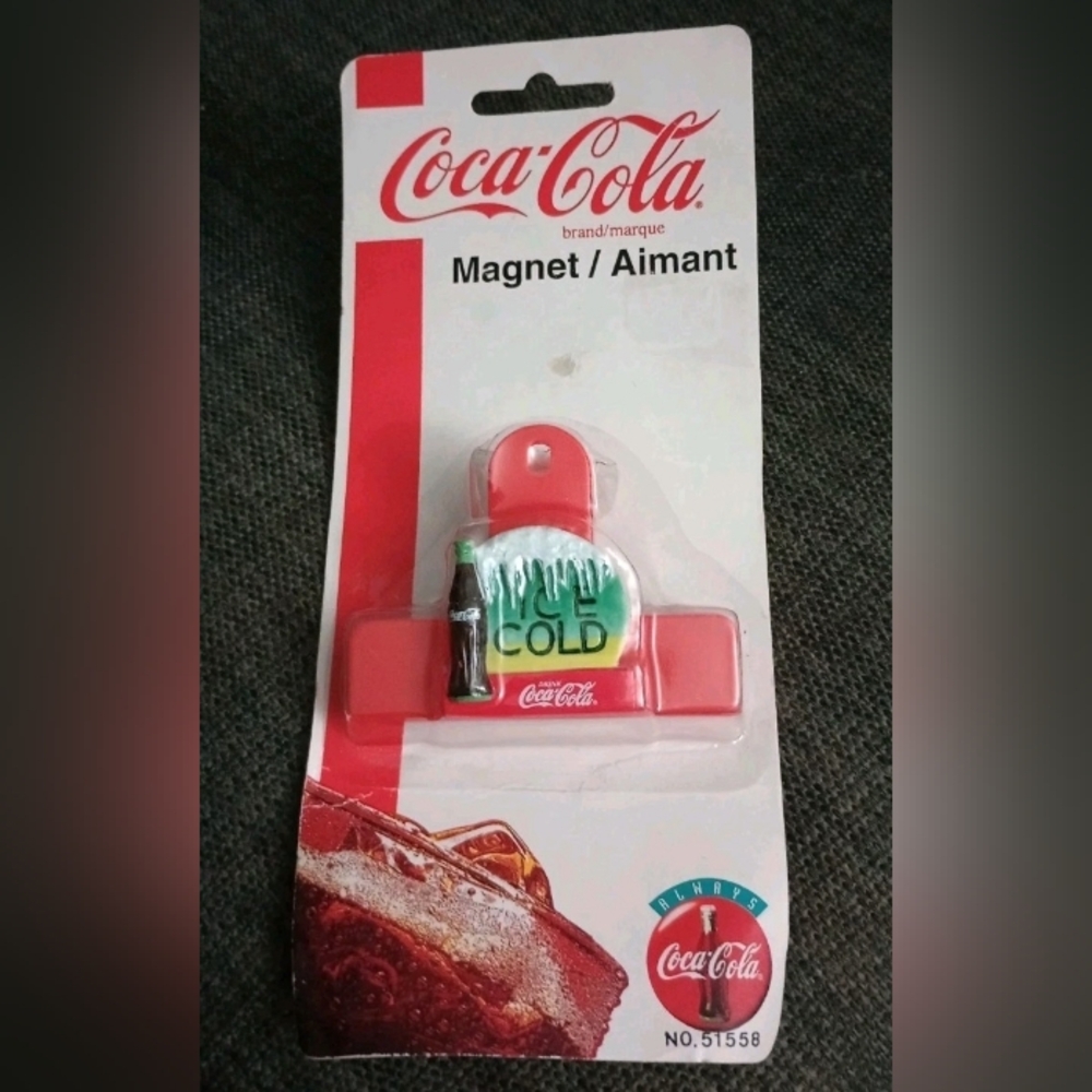 Coca Cola Ice Cold Refrigerator Magnet Clip Collectible